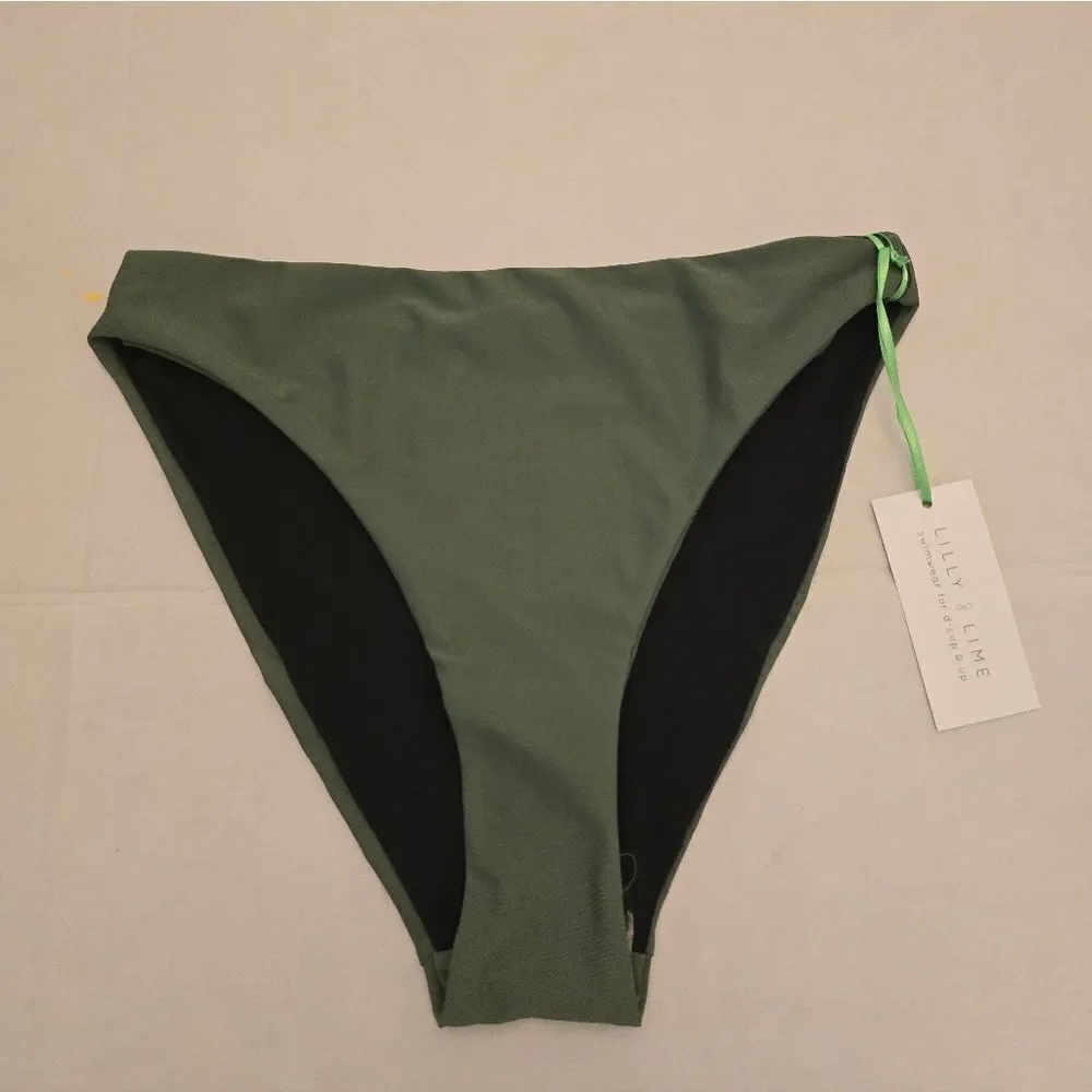 Lilly And Lime Olive High Leg Bikini Bottom Size 4